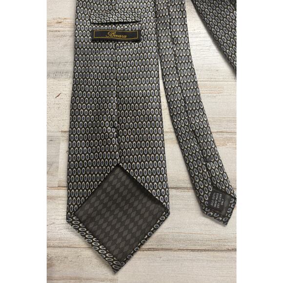 Vintage Bocara 100% Silk Tie Blue and Black EUC - Picture 3 of 3